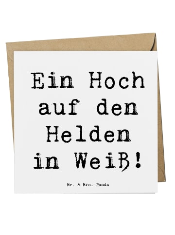 Mr. & Mrs. Panda Klappkarte Spruch Arzt Held mit Spruch in Weiß