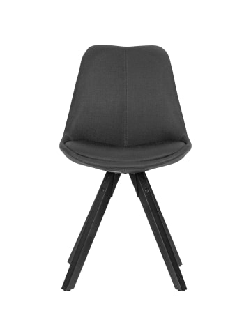KADIMA DESIGN 2er Set Esszimmerstuhl Anthrazit mit schwarzen Beinen Stuhl in Dunkelgrau