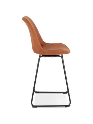 KADIMA DESIGN Barhocker Mikrofaser & Metall, gepolstert, 67 cm Sitzhöhe in Braun