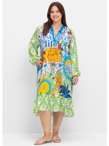 sheego Druckkleid in gelb-gemustert