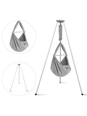 Schmusewolke Federwiege mit Tipi Bio Grey Weiß Schafwolle