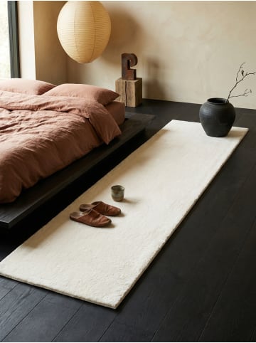 KADIMA DESIGN Teppichläufer Uni Antirutsch pflegeleicht Wohnzimmer Schlafzimmer in Creme