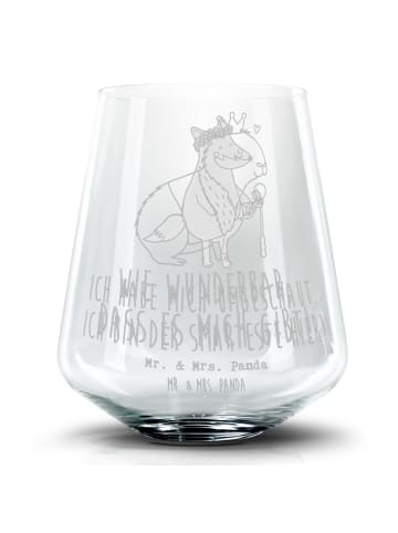 Mr. & Mrs. Panda Longdrinkglas Capybara König mit Spruch in Transparent