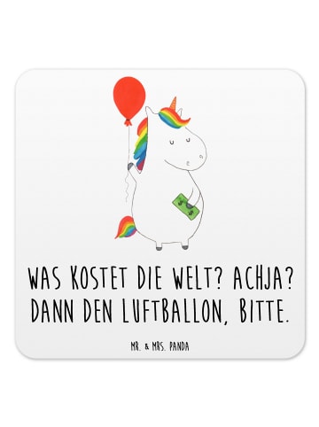 Mr. & Mrs. Panda Coaster Einhorn Luftballon mit Spruch in Weiß