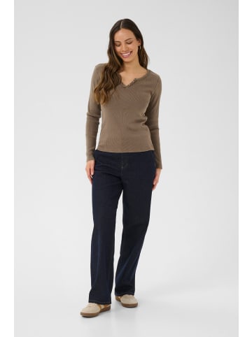 Cream Langarm-Shirt CRTalia Tight fit in Canteen