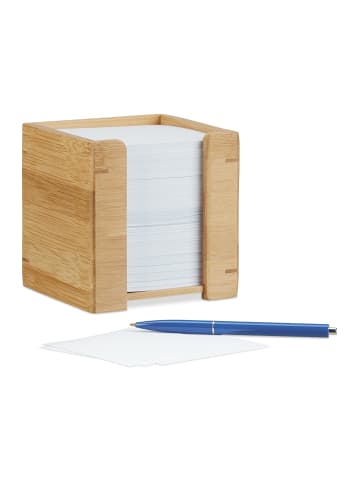 relaxdays Zettelbox in Natur - (B)10,5 x (H)10,5 x (T)10,5 cm