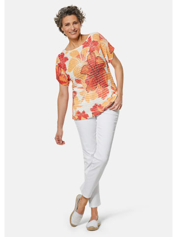 GOLDNER Pullover Pullover in papaya / gemustert