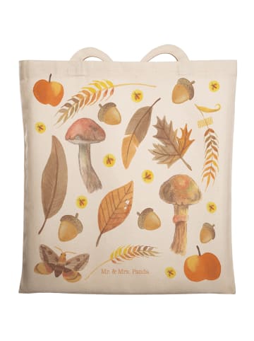Mr. & Mrs. Panda Tote Bag Herbst mit Spruch in Bunt