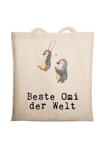 Mr. & Mrs. Panda Henkeltasche Pinguin Beste Omi der Welt mit Spruch in Creme