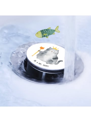 Mr. & Mrs. Panda Waschbecken Ablaufstopfen Katze König ohne Spruch in Weiß