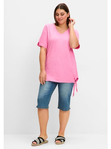 sheego T-Shirt in blumiges pink