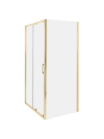 Beliani Duschkabine YORO in Transparent/Gold - (W) 100 x (H) 185 x (L) 80 cm