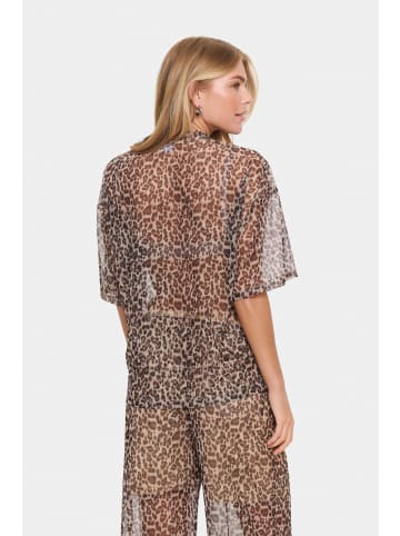 SAINT TROPEZ T-shirt LoreenSZ Oversize fit in Black Reg Leo