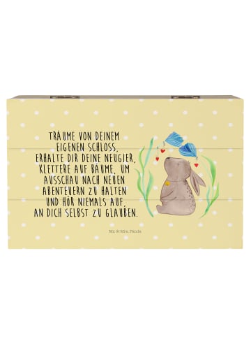 Mr. & Mrs. Panda Geschenkbox Hase Blume mit Spruch in Gelb Pastell
