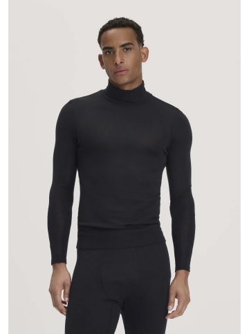 Hessnatur Hessnatur Roll-Neck Longsleeve Fitted aus Bio-Merinowolle und Seide in schwarz