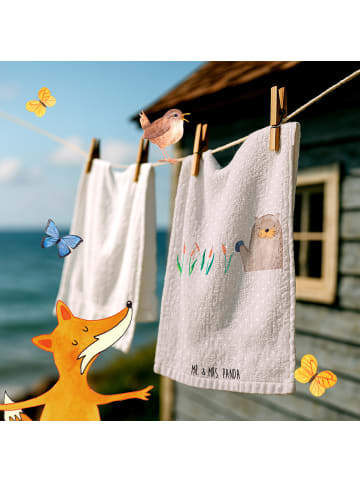 Mr. & Mrs. Panda Handtuch Otter Stein ohne Spruch in Grau Pastell