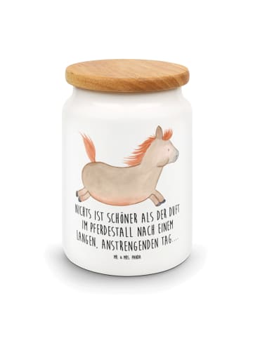 Mr. & Mrs. Panda Dose Pferd Springen mit Spruch in Weiß