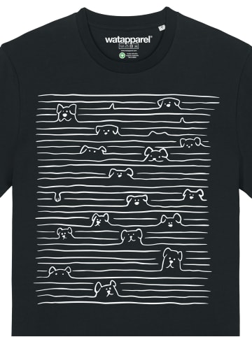 wat? Apparel T-Shirt Doodle Dogs in Schwarz