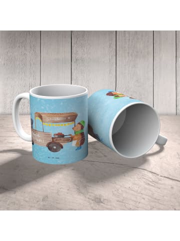 Mr. & Mrs. Panda Camping Tasse Igel Maronen ohne Spruch in Eisblau