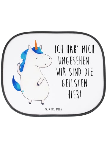 Mr. & Mrs. Panda sonnenschutz fenster Einhorn Mann mit Spruch in Weiß