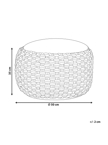 Beliani Pouf AIZA in Weiß/Beige - (W) 50 x (H) 35 x (L) 50 cm
