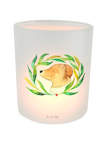Mr. & Mrs. Panda Stimmungslicht Hund Blumen ohne Spruch in Transparent