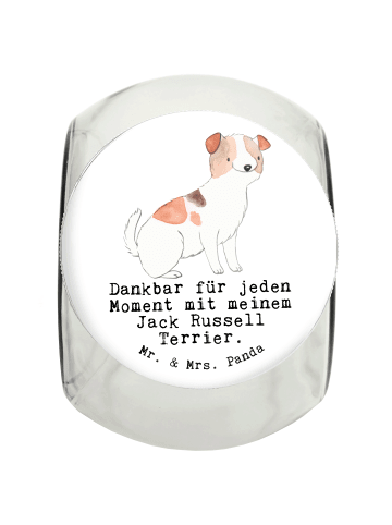 Mr. & Mrs. Panda Bonbonglas Jack Russell Terrier Moment mit Spruch in Weiß