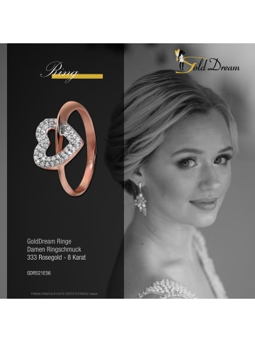 GoldDream 333 Rosegold - 8 Karat Damen Ringe Herz Fingerring  56 (17,8)