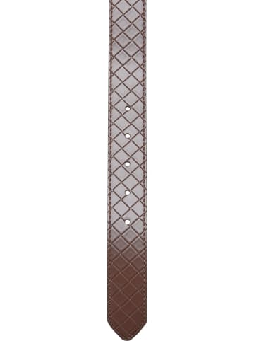 Urban Classics Urban Classics Woven Embossed Synthetic Leather Belt in brown/silver