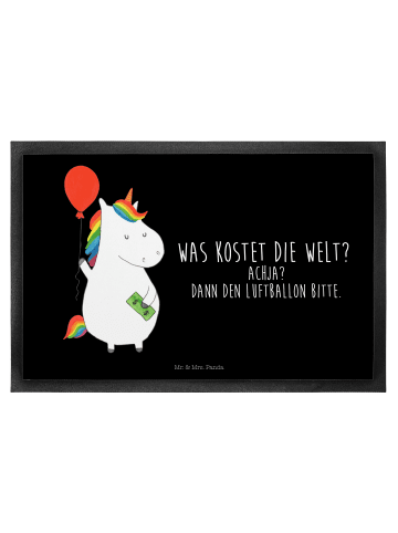 Mr. & Mrs. Panda Schmutzmatte Einhorn Luftballon mit Spruch in Schwarz