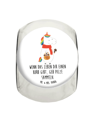 Mr. & Mrs. Panda Vorratsbehälter Einhorn Pilz mit Spruch in Weiß