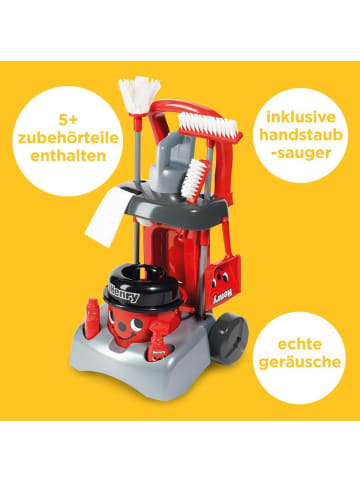 Casdon Henry Deluxe Putzwagen Rotes Spielset Reinigungswagen-Set 3+ Putzset