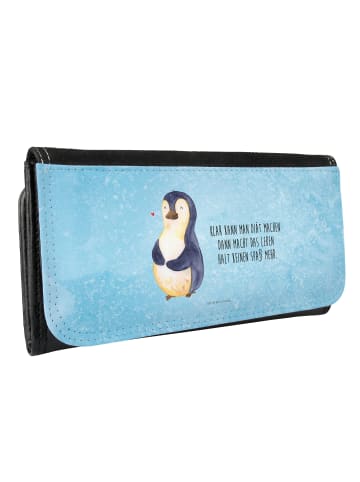 Mr. & Mrs. Panda Damen Portemonnaie Pinguin Diät mit Spruch in Eisblau