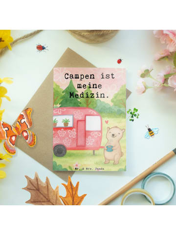 Mr. & Mrs. Panda babykarte Bär Camper Design mit Spruch in Weiß