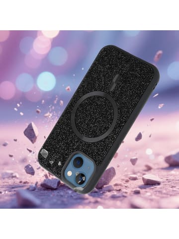 cadorabo Hülle für iPhone 13 / 14 Glitzer Schutzhülle in Schwarz