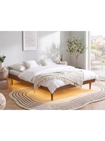 Beliani Doppelbett TOUCY in Braun - (W) 185 x (H) 38 x (L) 204 cm