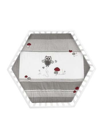 roba Laufgitter Adam & Eule 6-eckig Holz weiß inkl. Schutzeinlage & Rollen