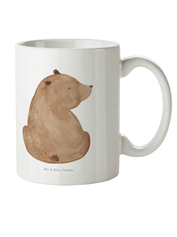 Mr. & Mrs. Panda Mehrwegbecher Bär Schulterblick ohne Spruch in Weiß