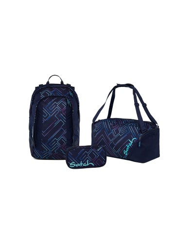 Satch Schulrucksack-Set AIR Purple Laser 3-teilig in Lila