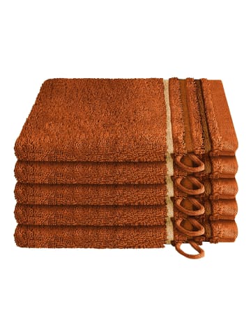 Schiesser Waschhandschuh Skyline Color im 5er Set in Terrakotta