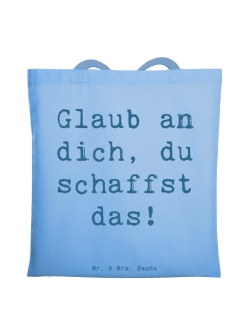 Mr. & Mrs. Panda Shopper Spruch Schulanfang Glaube mit Spruch in Sky Blue