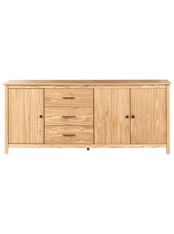 Beliani Sideboard LEONORA in Braun - (W) 190 x (H) 80 x (L) 40 cm
