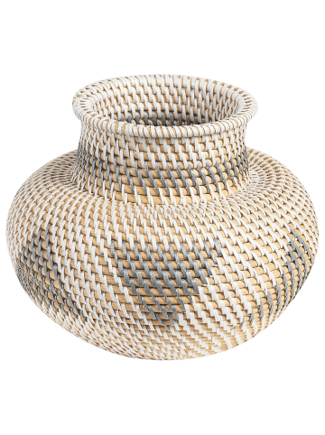 Beliani Dekovase ASAHAN in Weiß/Grau - (W) 24 x (H) 22 x (L) 24 cm