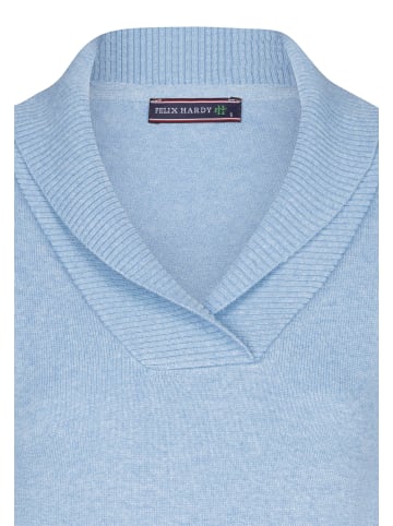 Felix Hardy Schlichter Schal Kragen Langarm Pullover in Blau