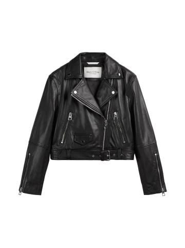 Marc O'Polo Biker-Lederjacke regular cropped in Schwarz