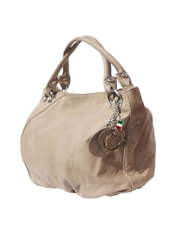 Florence Florence Schultertasche, Henkeltasche Leder helltaupe, braun ca. 42cm