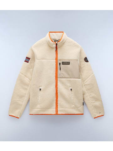 Napapijri Fleecejacke/Fleecepullover "Yupik Fz 3" in Weiß