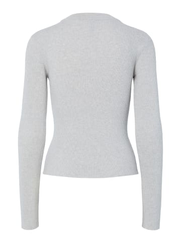 Pieces Strickpullover in Light Grey Melange