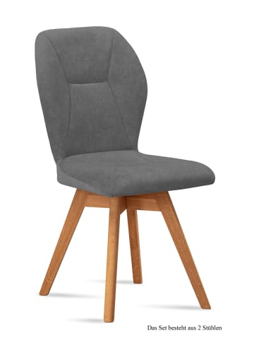 58 aufm Kessel ESSZIMMERSTUHL drehbar (2er-Set) Draga 51x92x60 Eiche geölt/Grau