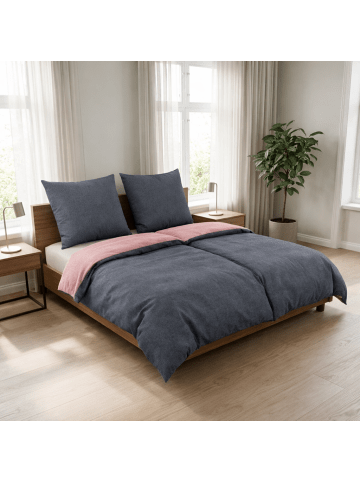 Traumschloss Melange Flanell Wendebettwäsche in rosa